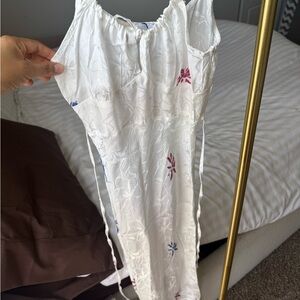 Elegant White Floral Slip Dress